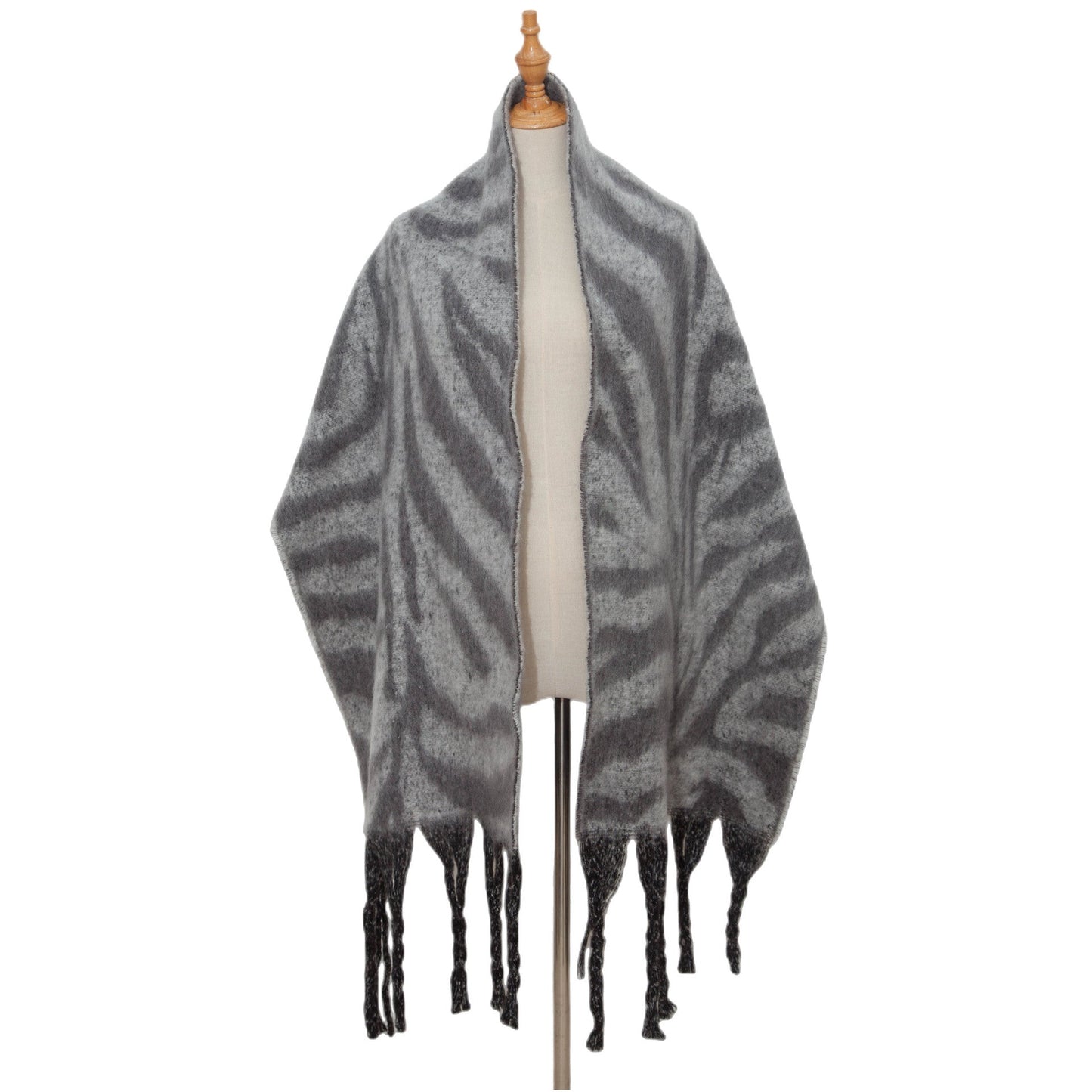 Zebra Print Tassel Scarves