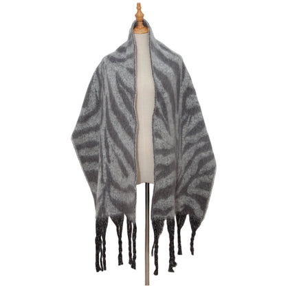 Zebra Print Tassel Scarves