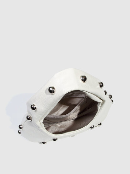 Fashion Studded Solid Color Dumpling Bag