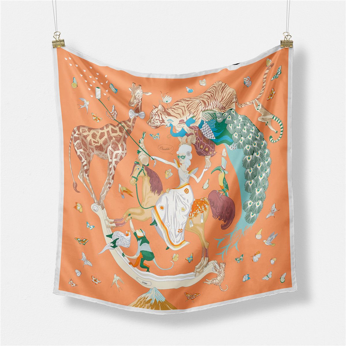 Colorful Animal Print Square Silk Scarf