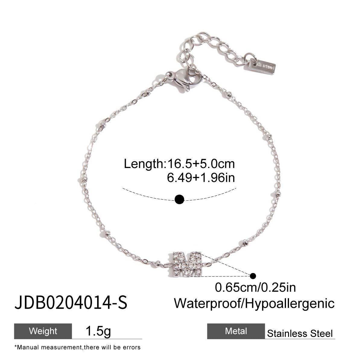 Stainless Steel Charm Linked Chain Strand Bracelet
