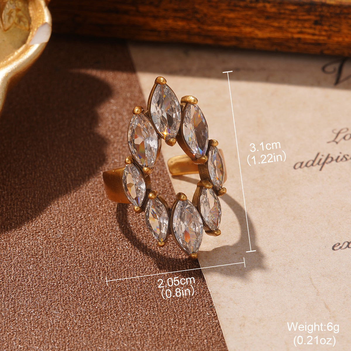 Vintage Irregular Geometric Chunky Band Ring