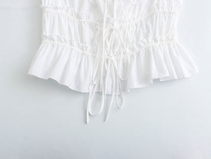 Simple Bowknot Spaghetti Strap Crop Top