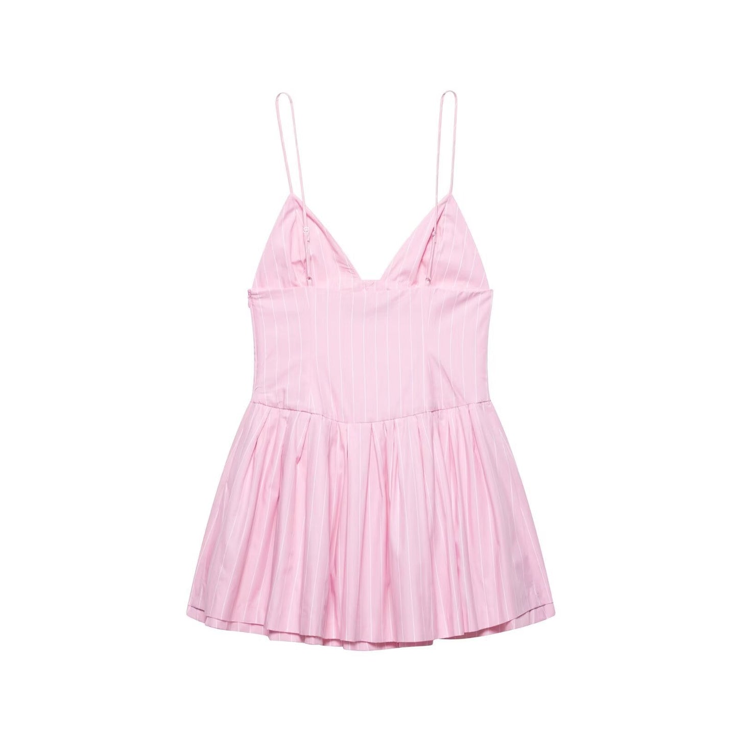 Bow Striped Spaghetti Mini Puffy Dresses