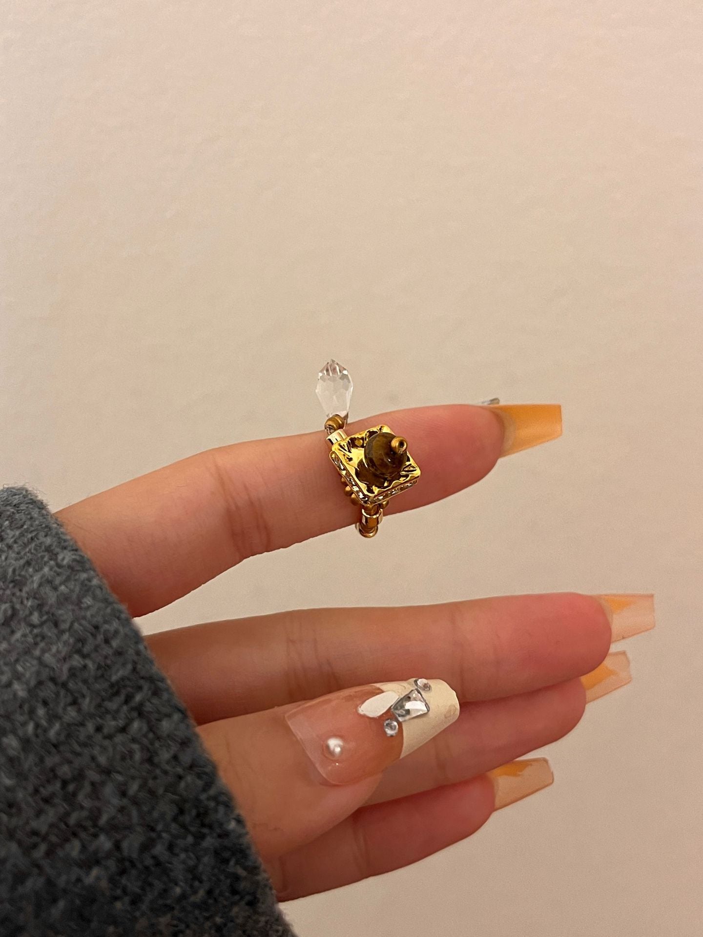 Chic Handmade Beaded Stretch Band Ring