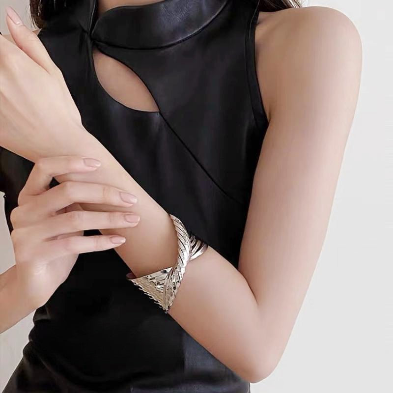 Cross Irregular Open Metal Bracelets