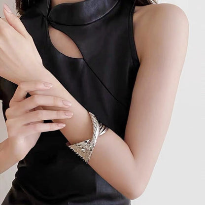 Cross Irregular Open Metal Bracelets