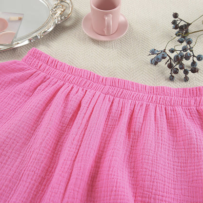 2 Pcs Casual Cardigan Shorts Lounge Pajamas Set