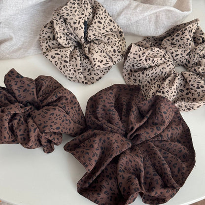 Leopard Print Elastic Retro Large Scrunchies