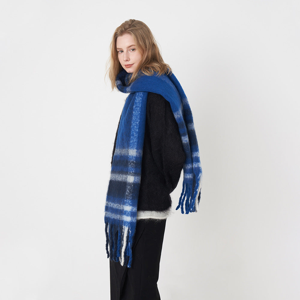2+ Plaid Tassel Mohair Scarves