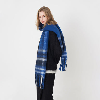 2+ Plaid Tassel Mohair Scarves