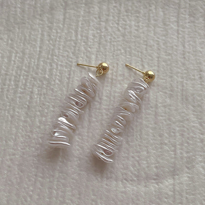 Asymmetric Corals Shells Drop Stud Earrings