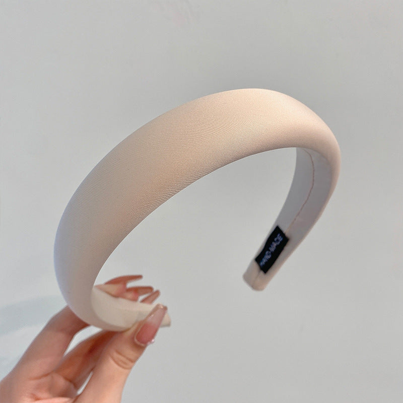 Solid Color Sponge Padded Satin Headbands
