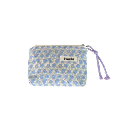 Simple Flower Print Mini Make Up Bag