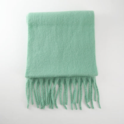 2+ Solid Color Tassel Mohair Scarves