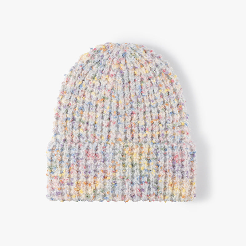 Ribbed Unisex Speckled Knit Beanie Winter Hat