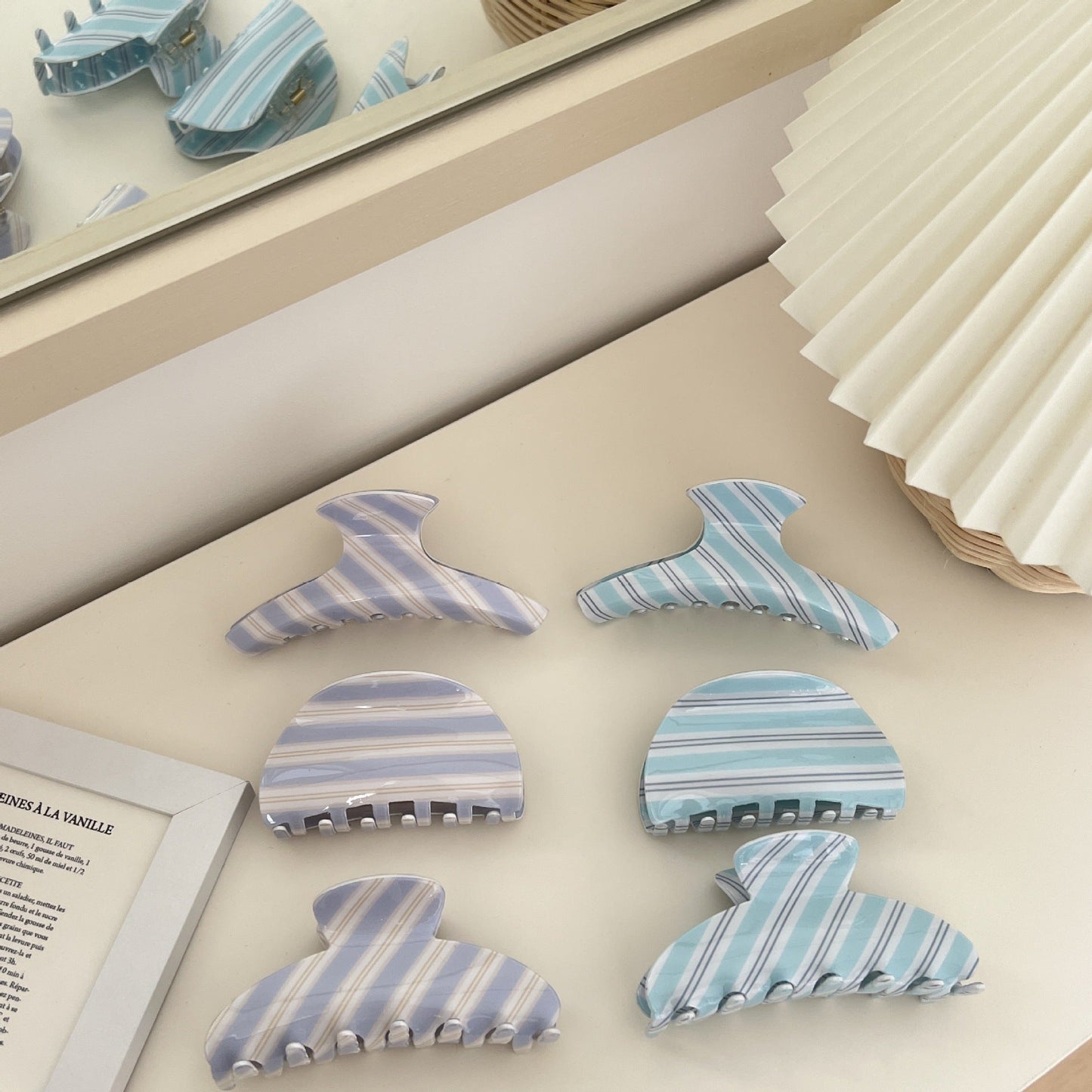 Sweet Striped Acrylic Hair Claw