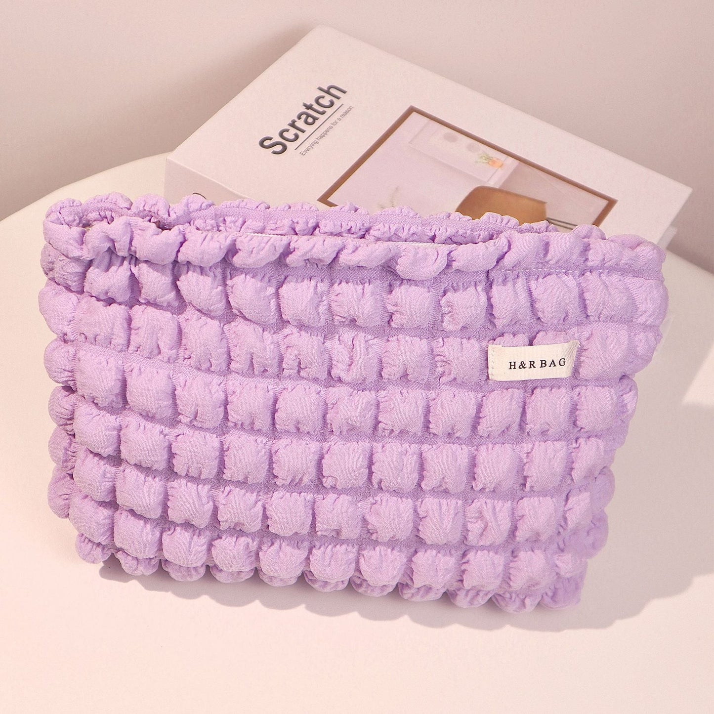 Solid Color Clody Puffer Coametic Bag