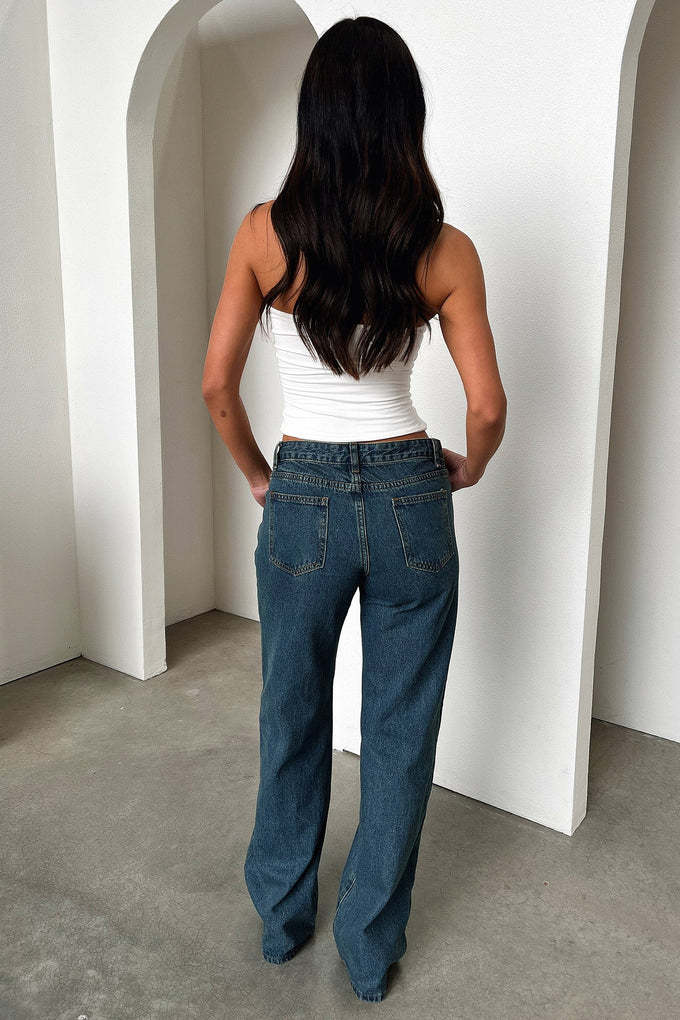 Vintage Low Waist Straight Leg Loose Jeans