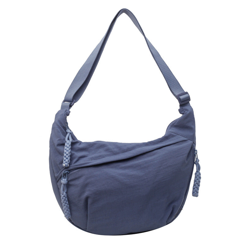 Solid Color Nylon Large Capacity Shoulder Bag