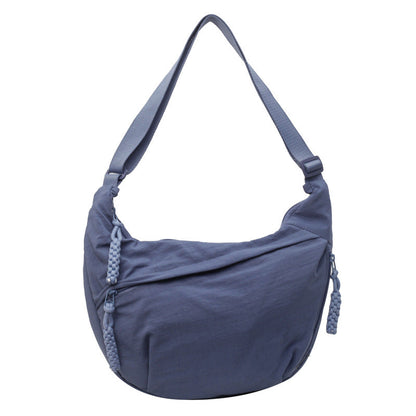 Solid Color Nylon Large Capacity Shoulder Bag