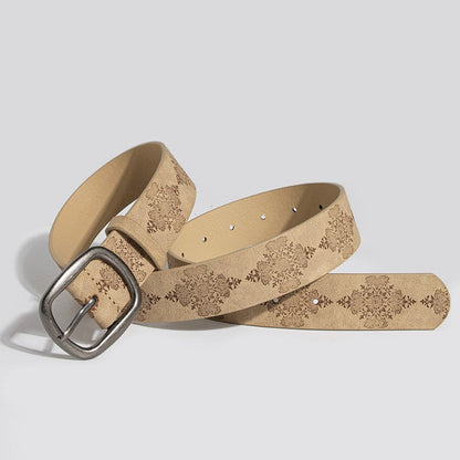 Vintage Flower Print Simple Belt
