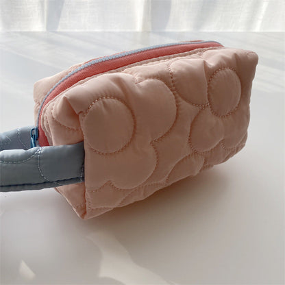 Flower Color Block Simple Make Up Bag
