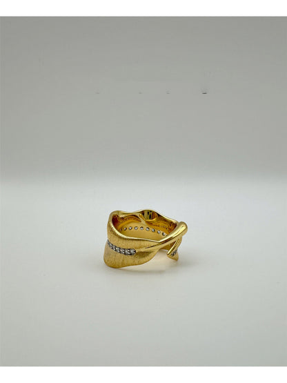 Vintage Irregular Wide Rhinestone Rings