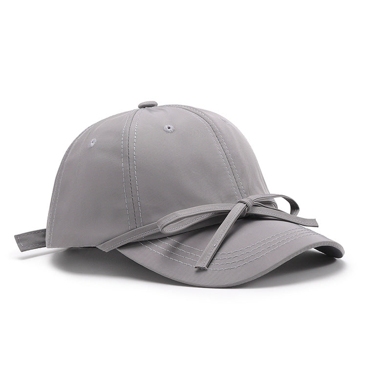 Solid Color Bow Knot Baseball Cap