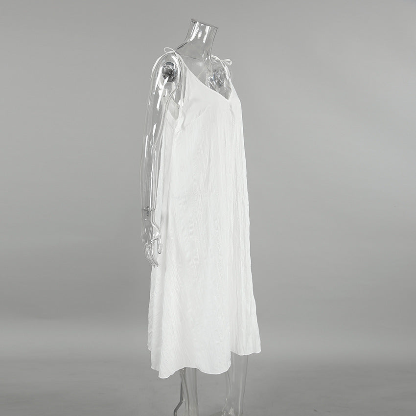 V-Neck Casual String Shoulder Sleepwear Dress