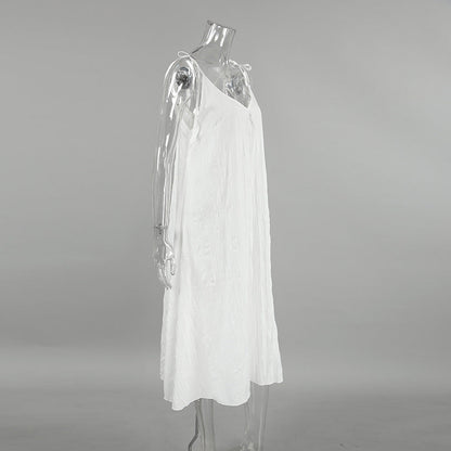 V-Neck Casual String Shoulder Sleepwear Dress