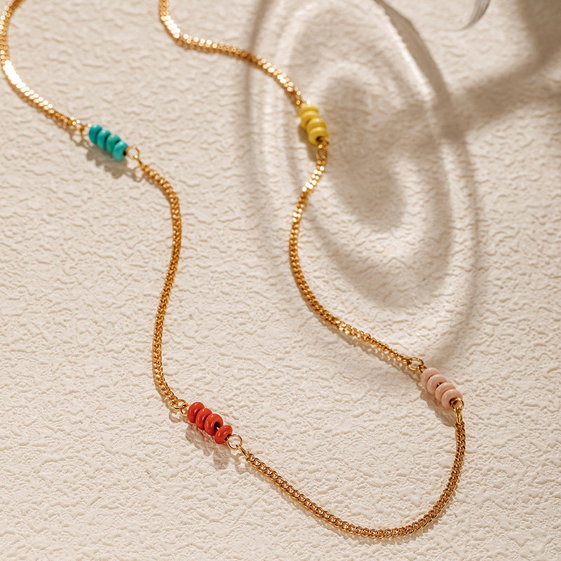 Simple Beaded Chain Necklace