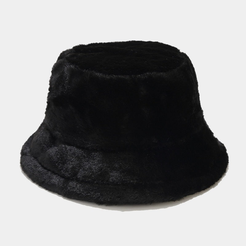 Simple Solid Color Thicken Winter Bucket Hat