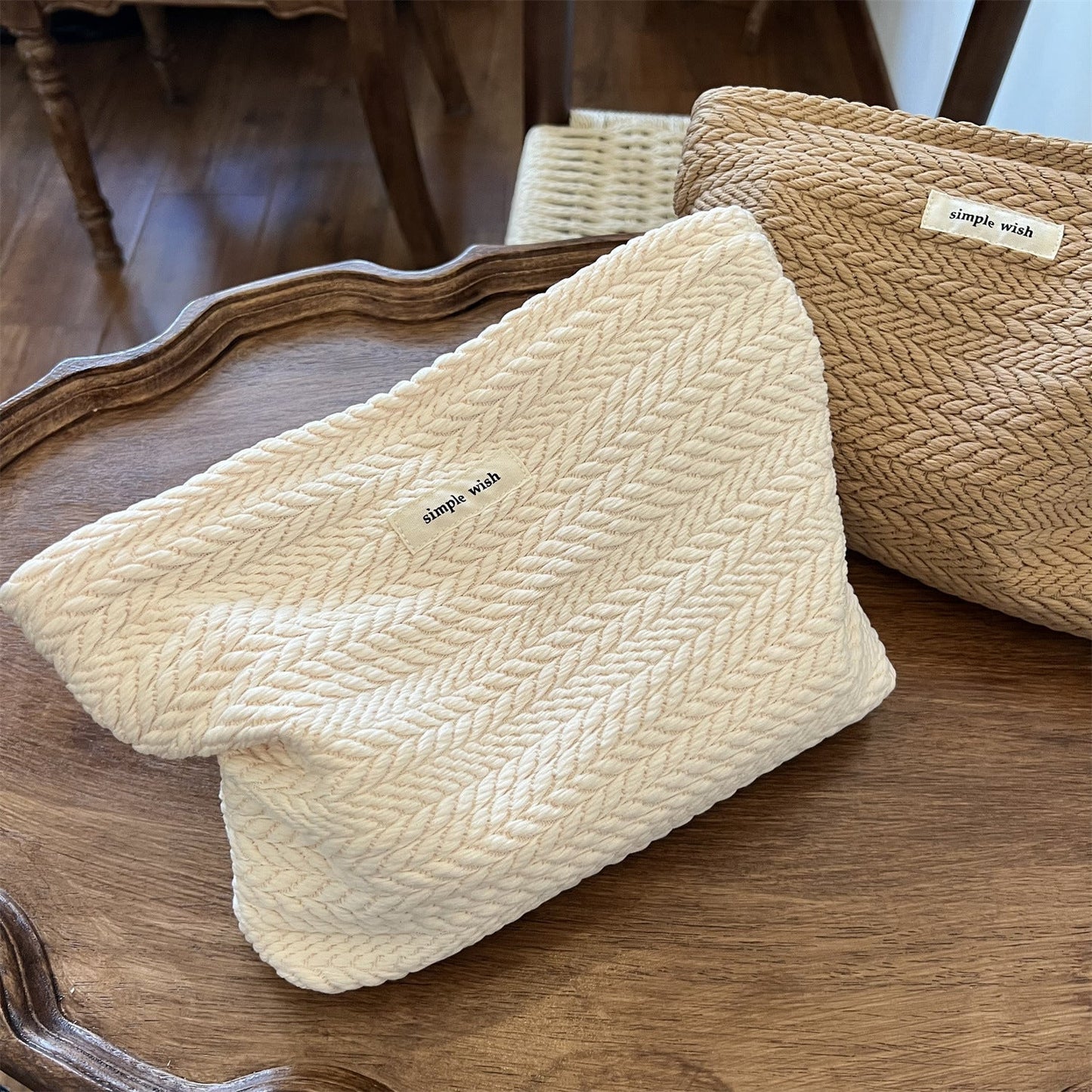 Solid Color Portable Makeup Bag