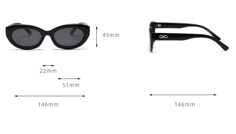 Vintage Cat Eye Polarized Small Frame Sunglasses