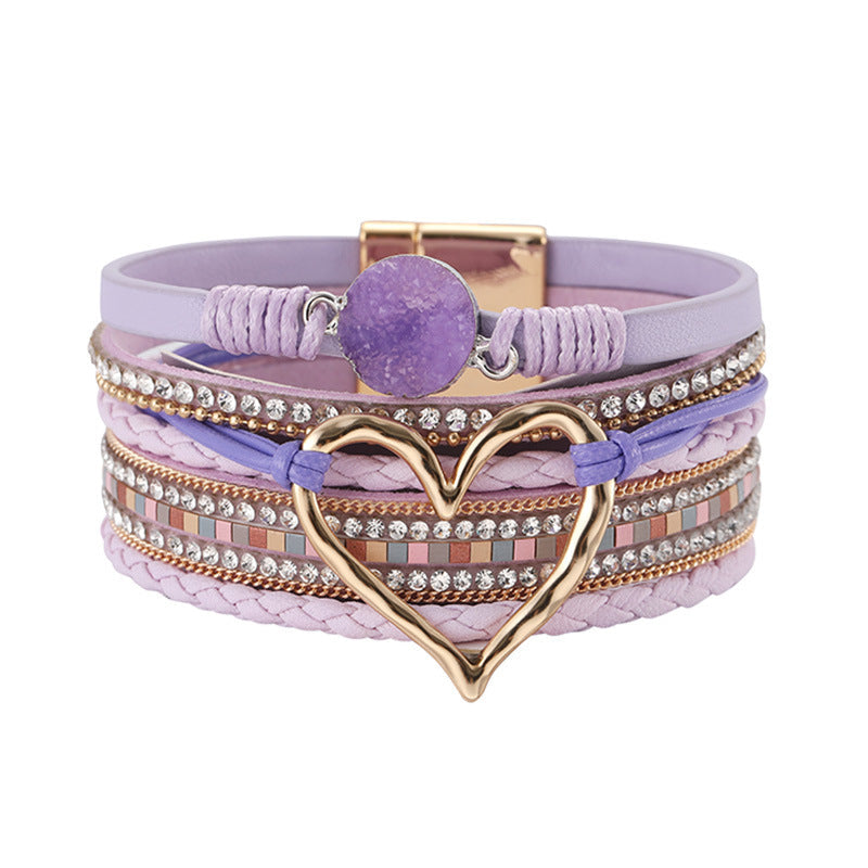 Rhinestone Bohemian Layered Love Bracelet