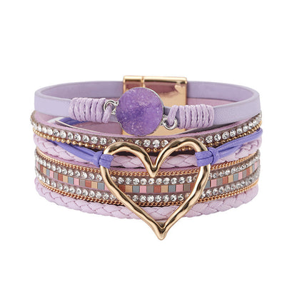 Rhinestone Bohemian Layered Love Bracelet