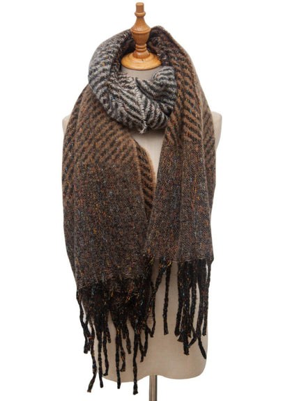 Gradient Color Tassel Soft Scarves