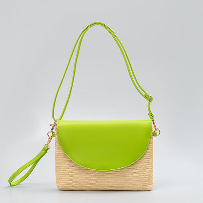 Woven Contrast Color Shoulder Bags