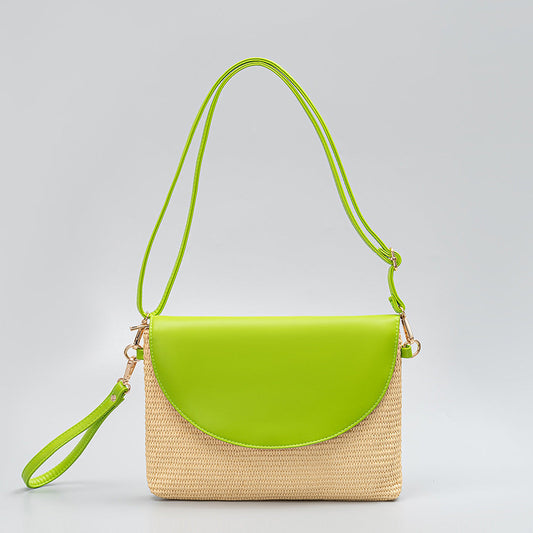 Woven Contrast Color Shoulder Bags
