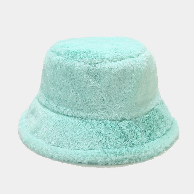 Simple Solid Color Thicken Winter Bucket Hat