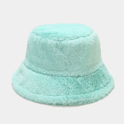 Simple Solid Color Thicken Winter Bucket Hat