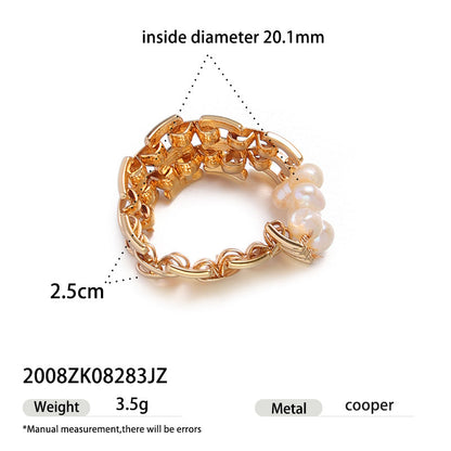 Retro Pearl Nest  Adjustable Open Ring