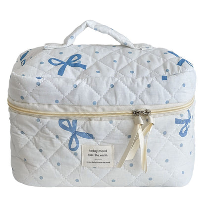 Bow Polka Dot Portable Make Up Bag
