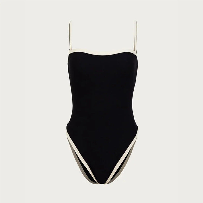 Simple Color Block Sexy One Piece Swimwear