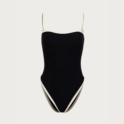 Simple Color Block Sexy One Piece Swimwear