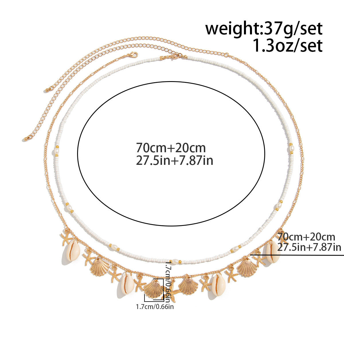 Boho Starfish Conch Pendant Waist Chain