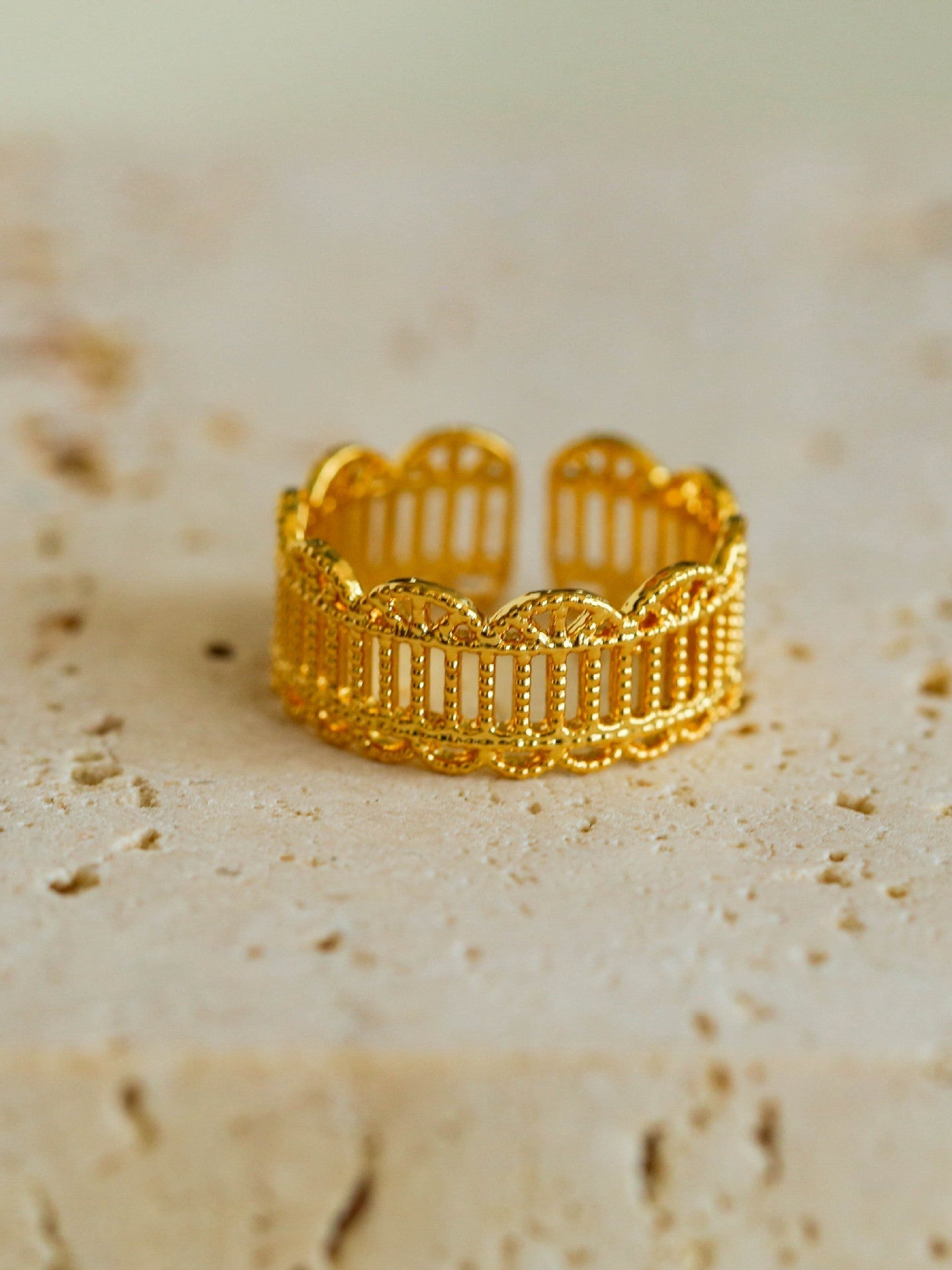 Vintage Lace Hollow Out Open Adjustable Ring