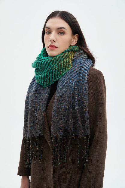 Gradient Color Tassel Soft Scarves