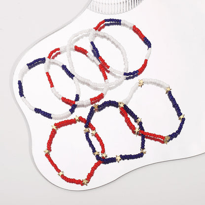 Simple Color Block Layered Beaded Bracelet